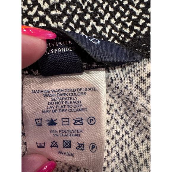 Lands' End Black White Pull On Flowy Skirt Sz M (10-12) - Picture 5 of 9